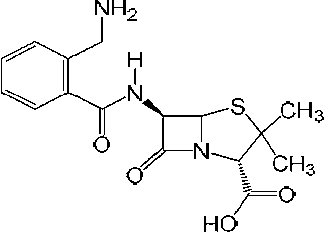 fórmula estrutural da ampicilina