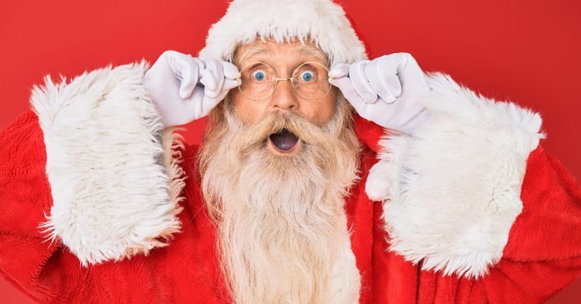 santa claus with red background