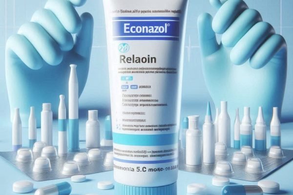 creme de medicamento com o rótulo escrito Econazol
