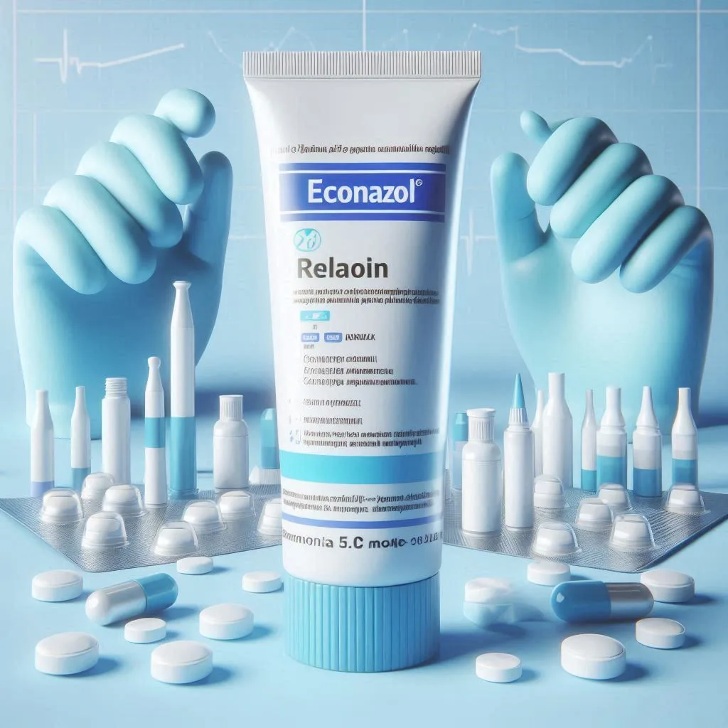 creme de medicamento com o rótulo escrito Econazol